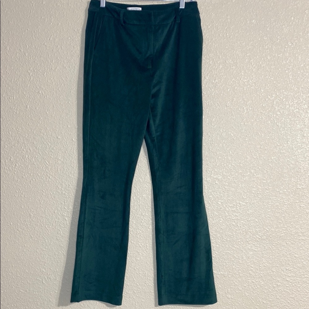 Maison D’Amelie Velour Green Pants NWOT Size 6